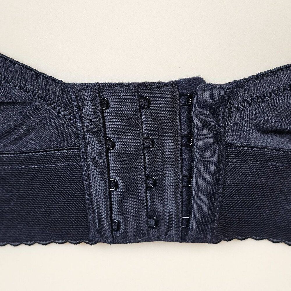Vtg Sophistique By Smoothie Black Bustier Long Line Bra Boning Floral Lace 36B - Picture 7 of 15